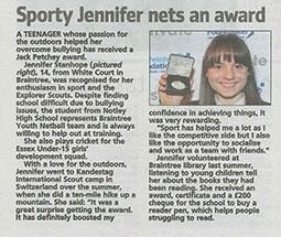 Sporty Jennifer Nets an Award