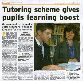 Tutoring scheme gives pupils learning boost